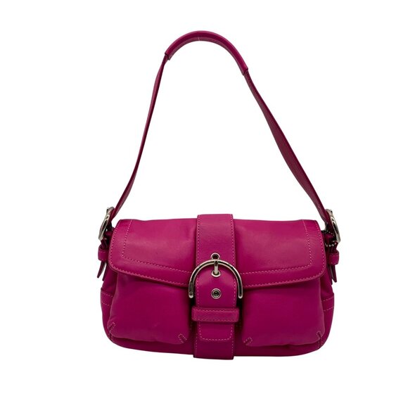 Coach Handbags - Coach Pink Leather Vintage Soho Pocket Flap Shoulder Bag  1446